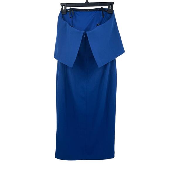 Donna Morgan dress strapless midi cocktail blue size 4 - Picture 3 of 4